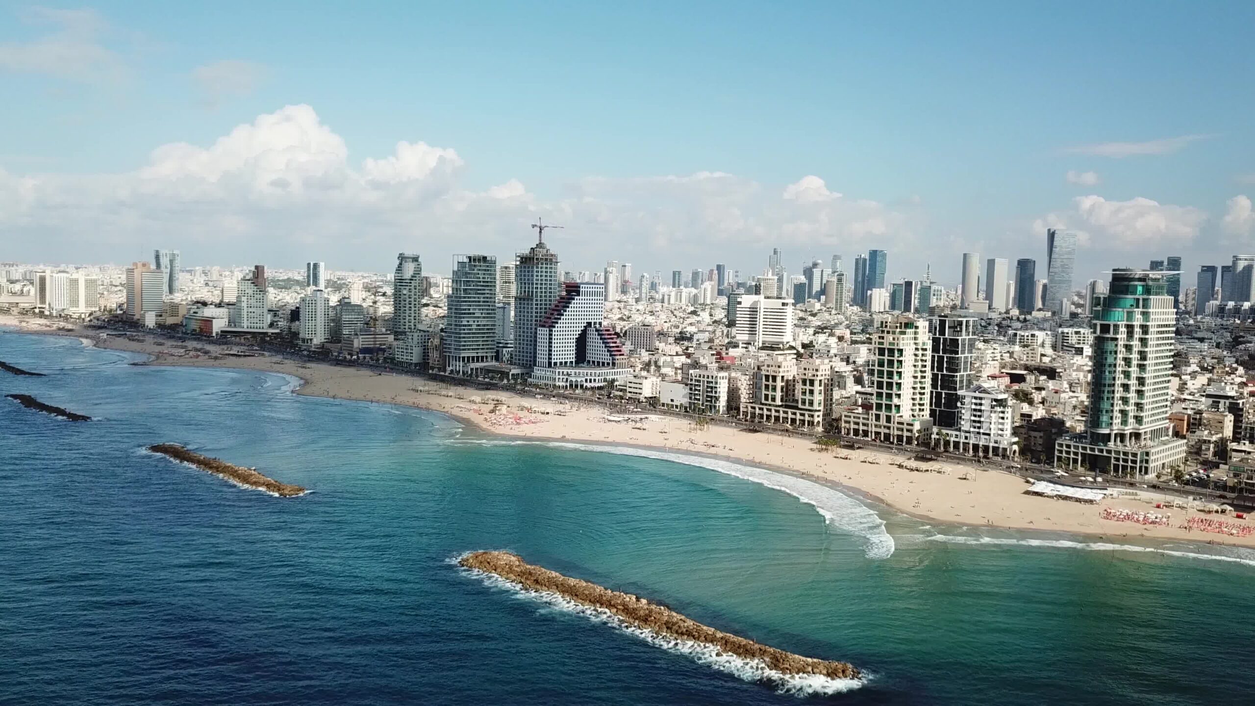 aerial-view-of-tel-aviv-and-sea-tel-aviv-israel-video